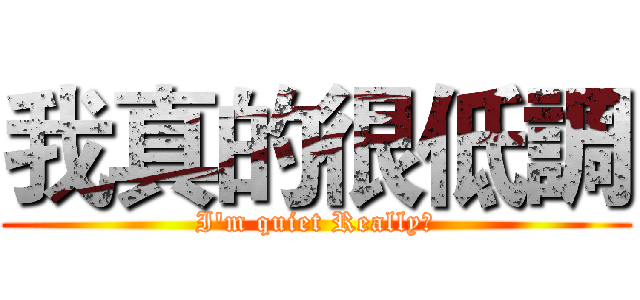 我真的很低調 (I'm quiet Really！)