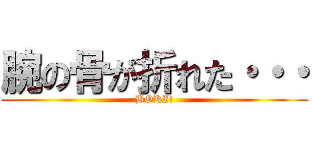 腕の骨が折れた・・・ (BOKI!)