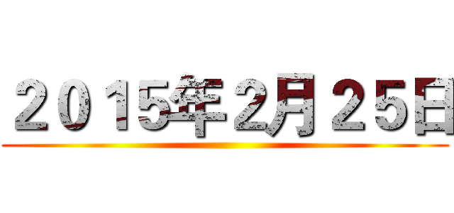 ２０１５年２月２５日 ()