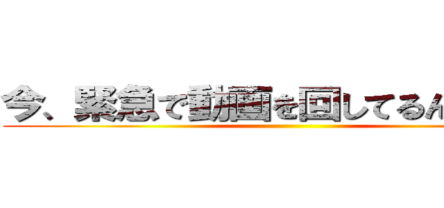 今、緊急で動画を回してるんですけど ()