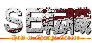 ＳＥ転職 ( How to Change Career)