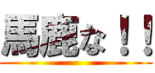 馬鹿な！！ ()