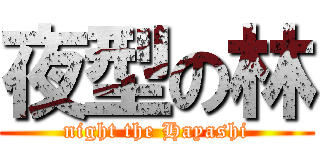 夜型の林 (night the Hayashi)