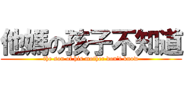 他媽の孩子不知道 (the son of his mother don\'t know)