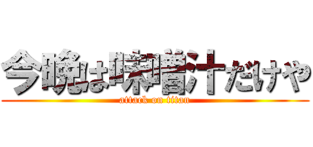 今晩は味噌汁だけや (attack on titan)