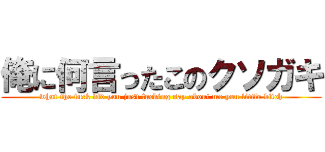 俺に何言ったこのクソガキ (what the fuck did you just fucking say about me you little bitch)