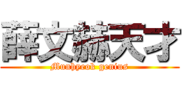 薛文赫天才 (Munhyeok genius)