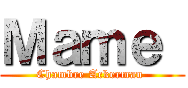 Ｍａｍｅ  (Chambre Ackerman )