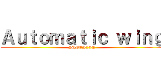 Ａｕｔｏｍａｔｉｃ ｗｉｎｇ (SUPERCAR)