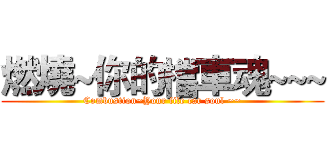 燃燒~你的檔車魂~~~ (Combustion~Your file car soul ~~)
