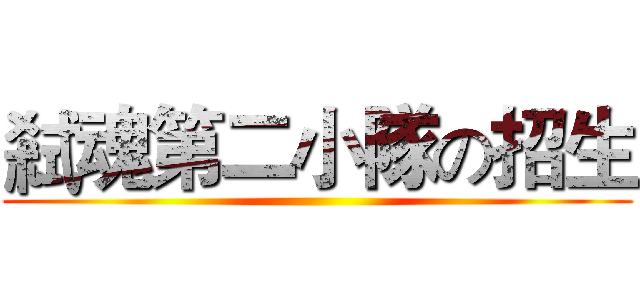 弒魂第二小隊の招生 ()