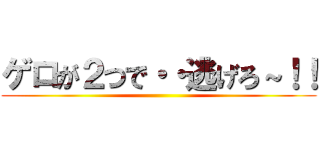ゲロが２つで・・逃げろ～！！ ()
