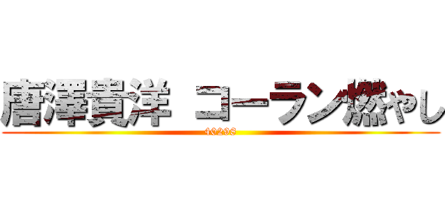 唐澤貴洋 コーラン燃やし (40298)