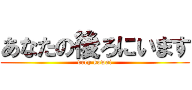 あなたの後ろにいます (very kowai)