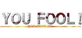 ＹＯＵ ＦＯＯＬ！ (YOU BLEW IT!)
