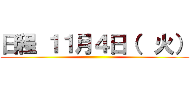 日程 １１月４日（  火） ()