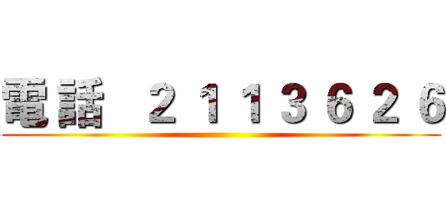 電 話   ２ １ １ ３ ６ ２ ６ ()