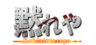黙れや (Sekinintoreyo)