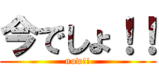 今でしょ！！ (now!!)