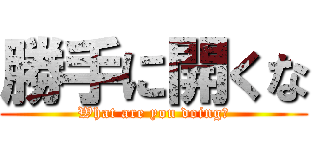 勝手に開くな (What are you doing?)