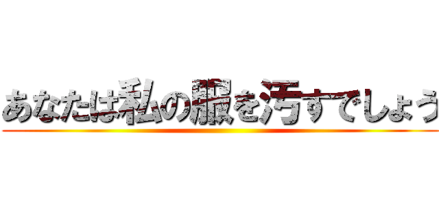 あなたは私の服を汚すでしょう ()