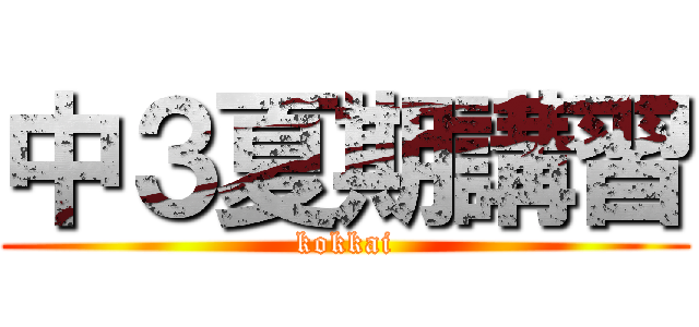 中３夏期講習 (kokkai)