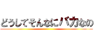 どうしてそんなにバカなの ()