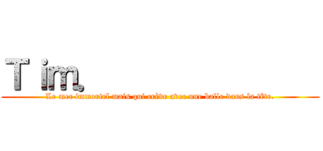 Ｔｉｍ．              (Le mec immortel mais qui crève avec une balle dans la tête.)