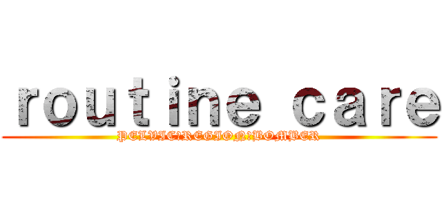 ｒｏｕｔｉｎｅ ｃａｒｅ (PELVIC　REGION　BOMBER)