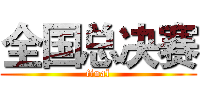 全国总决赛 (final)