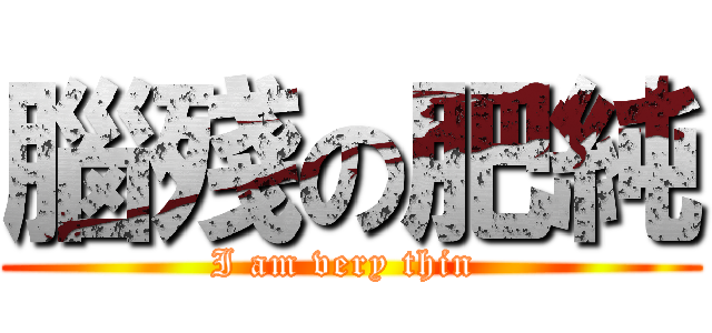 腦殘の肥純 (I am very thin )