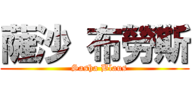 薩沙 布勞斯 (   Sasha Blaus)