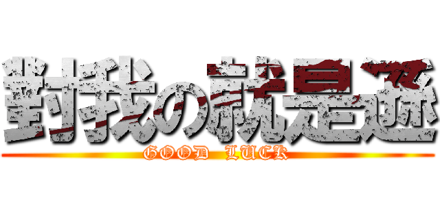 對我の就是遜 (GOOD  LUCK)