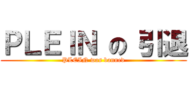 ＰＬＥＩＮ の 引退 (PLEIN was banned)