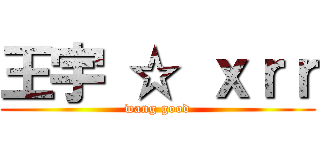 王宇 ☆ ｘｒｒ (wang good)