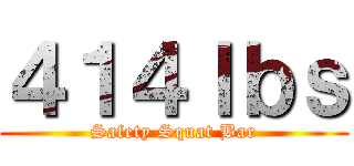 ４１４ｌｂｓ (Safety Squat Bar)