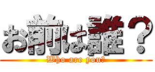 お前は誰？ (Who are you?)