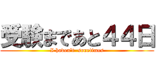 受験まであと４４日 (I haven't  sonetimes)