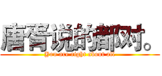 唐胥说的都对。 (You are right about all)