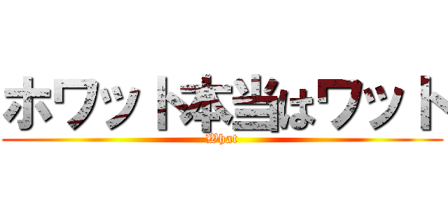 ホワット本当はワット (What)