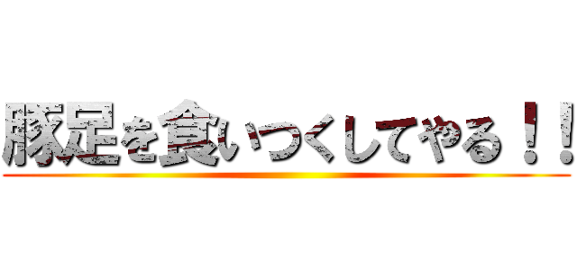 豚足を食いつくしてやる！！ ()