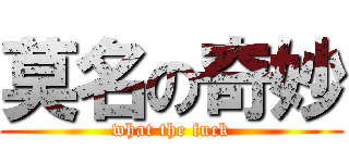 莫名の奇妙 (what the fuck)