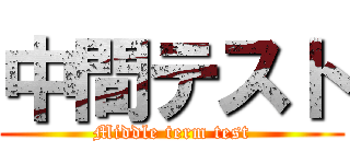 中間テスト (Middle term test)