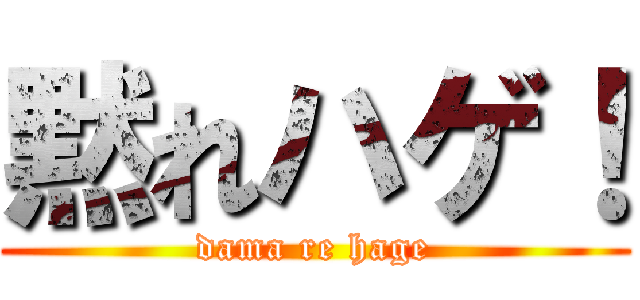 黙れハゲ！ (dama re hage)