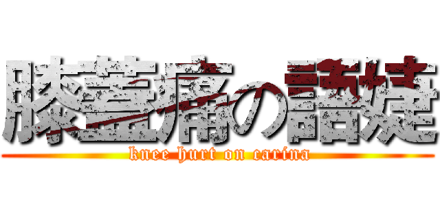 膝蓋痛の語婕 ( knee hurt on carina)