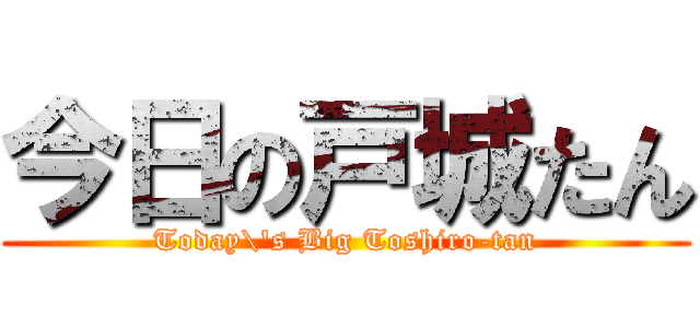 今日の戸城たん (Today\'s Big Toshiro-tan)