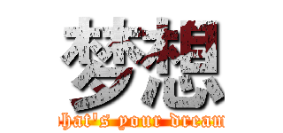 梦想 (what's your dream)