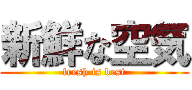 新鮮な空気 (fresh is best)