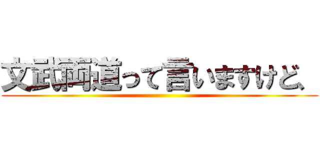 文武両道って言いますけど、 ()