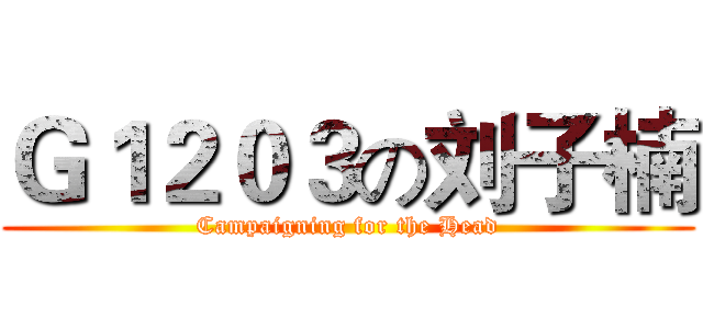 Ｇ１２０３の刘子楠 (Campaigning for the Head)